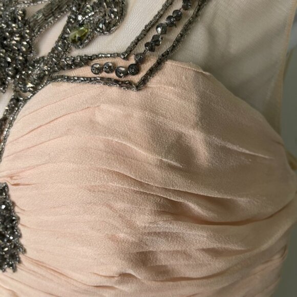 New Marchesa Notte Women's Blush Pink Maxi Dress Evening Gown Size 14 - Picture 5 of 14
